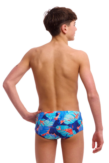 NEW! Funky Trunks Boys Sidewinder Trunks Lotsa Leaves