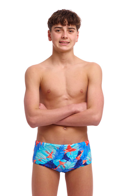 NEW! Funky Trunks Boys Sidewinder Trunks Lotsa Leaves