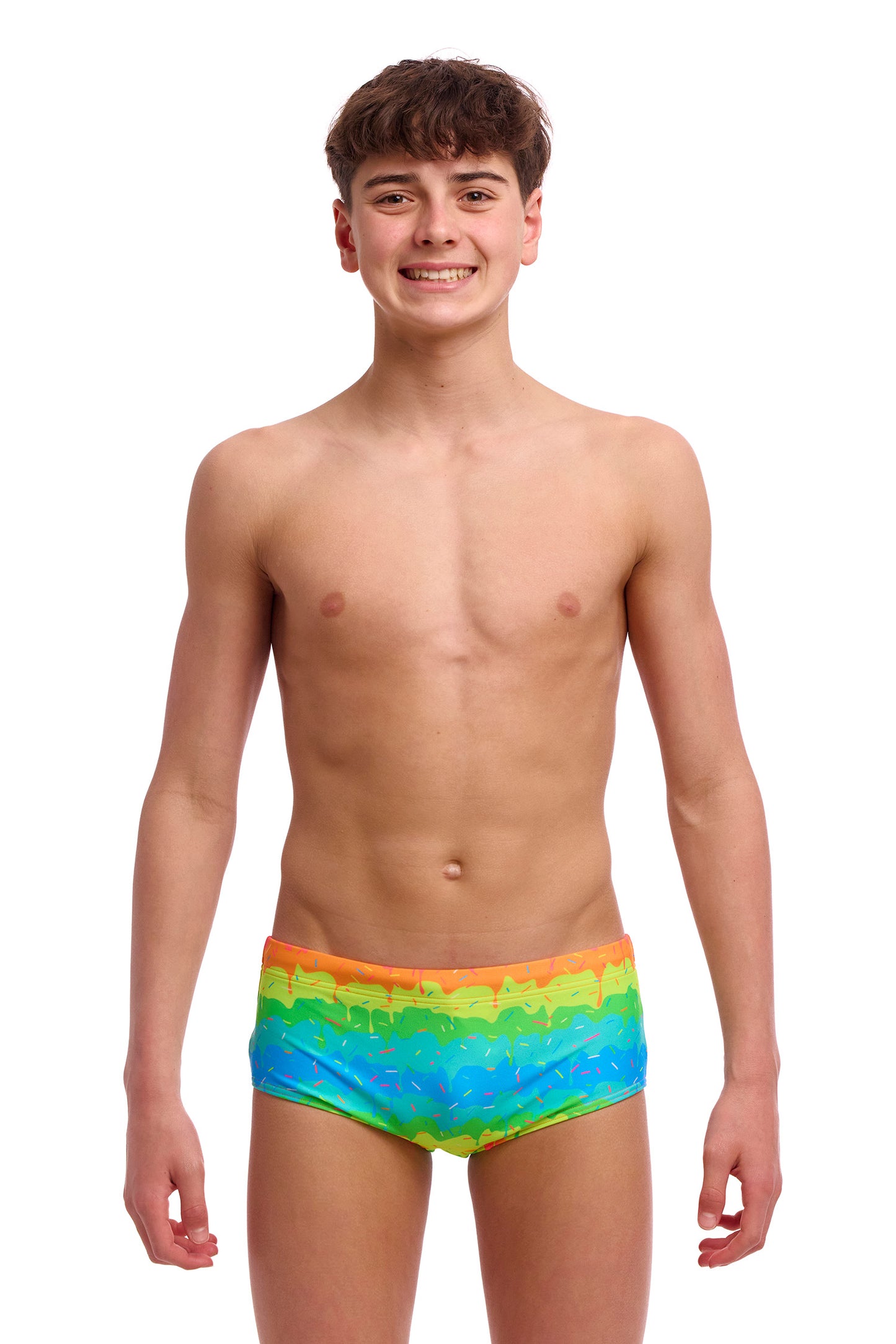 NEW! Funky Trunks Boys Sidewinder Trunks Melting Mayhem