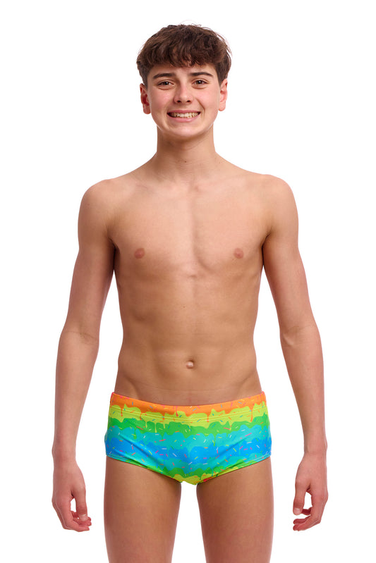 NEW! Funky Trunks Boys Sidewinder Trunks Melting Mayhem