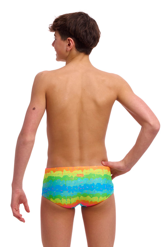 NEW! Funky Trunks Boys Sidewinder Trunks Melting Mayhem