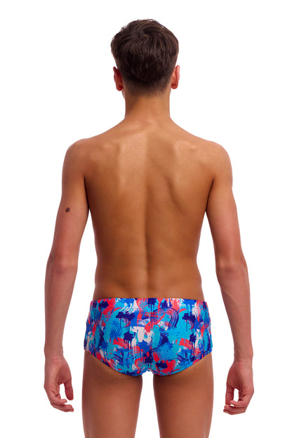 NEW! Funky Trunks Boys Sidewinder Trunks Messy Messy Messy-rear view