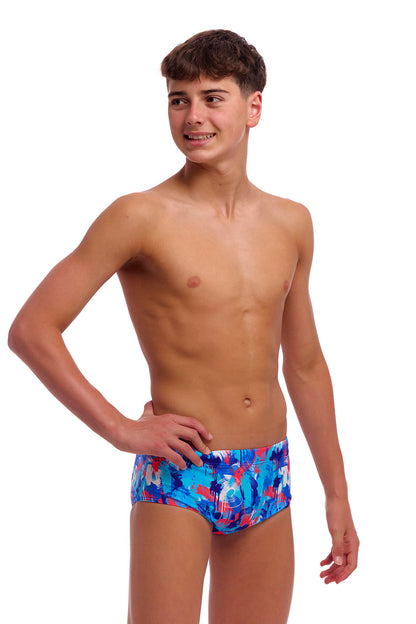 NEW! Funky Trunks Boys Sidewinder Trunks Messy Messy Messy