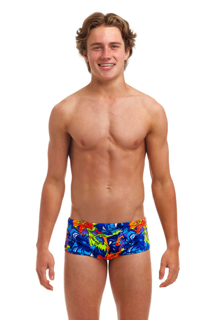 LAST ONE! Funky Trunks Boys Sidewinder Trunks Mixed Mess