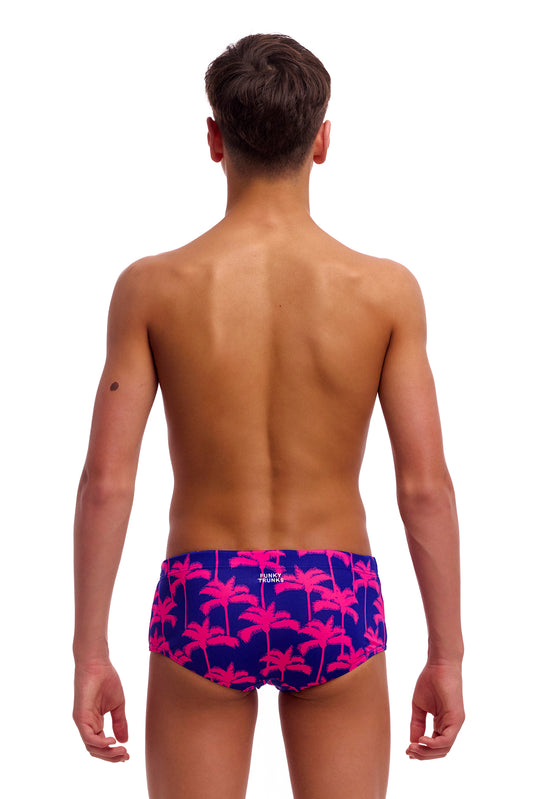 NEW! Funky Trunks Boys Sidewinder Trunks Pinky Palms-rear view