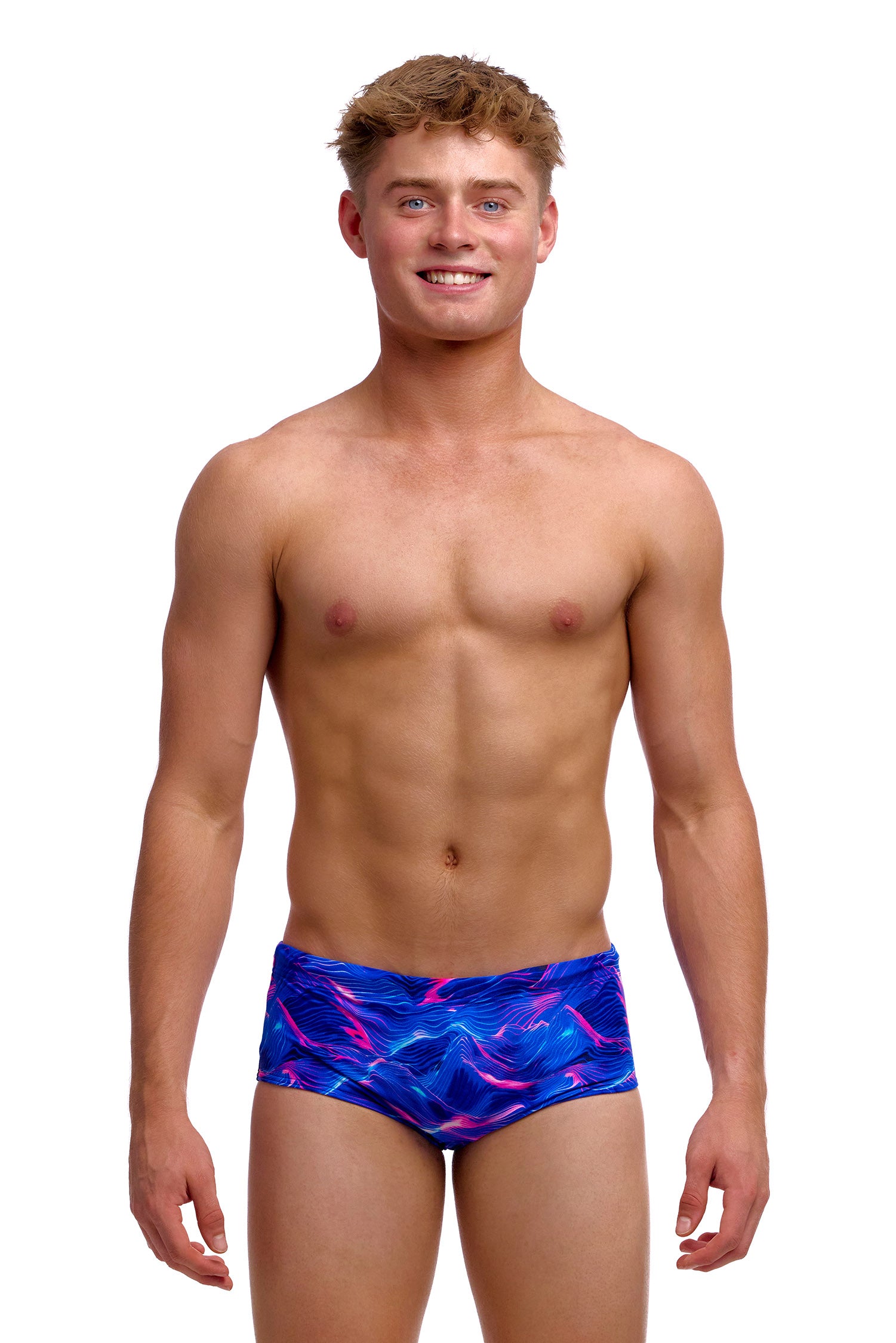 NEW! Funky Trunks Boys Sidewinder Trunks Rising Tide-front view