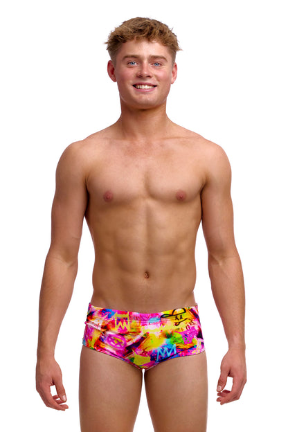 NEW! Funky Trunks Boys Sidewinder Trunks Tag Her-front view
