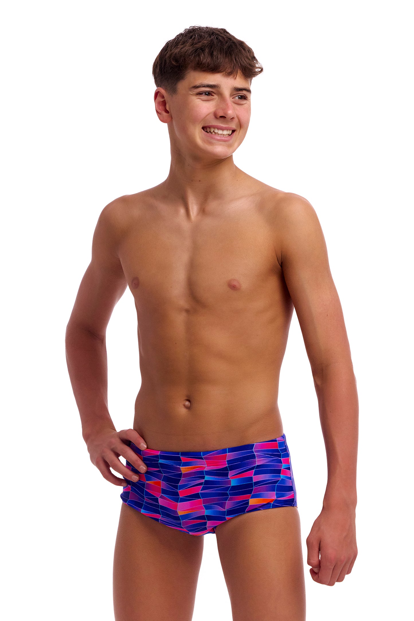 NEW! Funky Trunks Boys Sidewinder Trunks Warped Waves