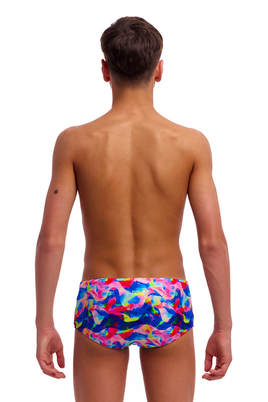 NEW! Funky Trunks Boys Sidewinder Trunks Wet Wave-rear view
