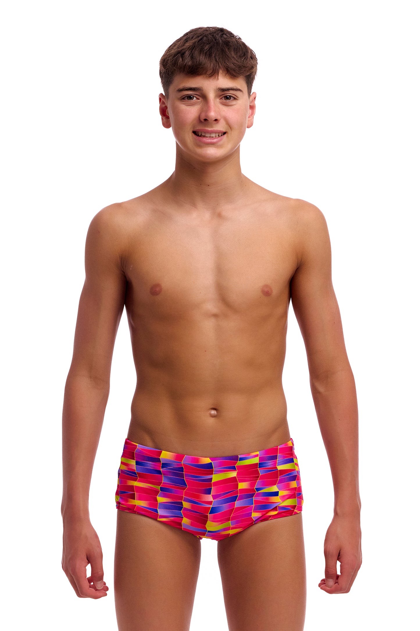 NEW! Funky Trunks Boys Sidewinder Trunks Wriggle Walls-front view