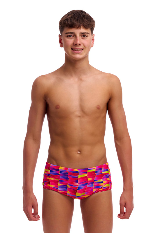 NEW! Funky Trunks Boys Sidewinder Trunks Wriggle Walls-front view