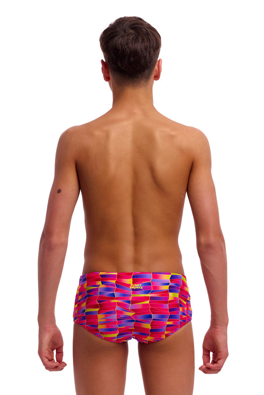 NEW! Funky Trunks Boys Sidewinder Trunks Wriggle Walls-rear view