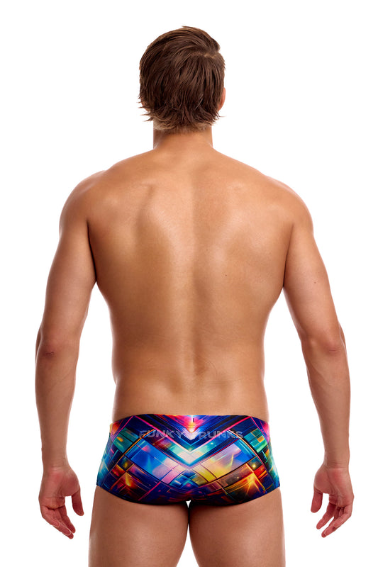 NEW! Funky Trunks Mens Sidewinder Trunks Firefly Sparkle-Mens Sidewinder Trunks-[rear view]