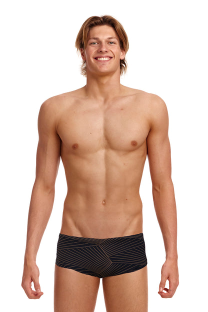 LAST ONE! Funky Trunks Mens Sidewinder Trunks Gold Weaver