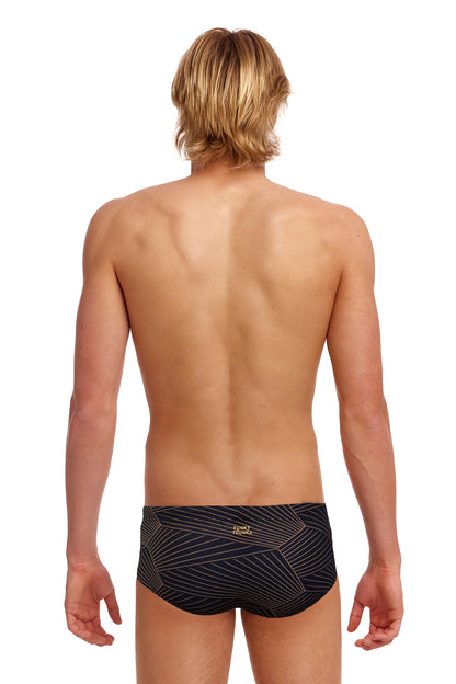 LAST ONE! Funky Trunks Mens Sidewinder Trunks Gold Weaver