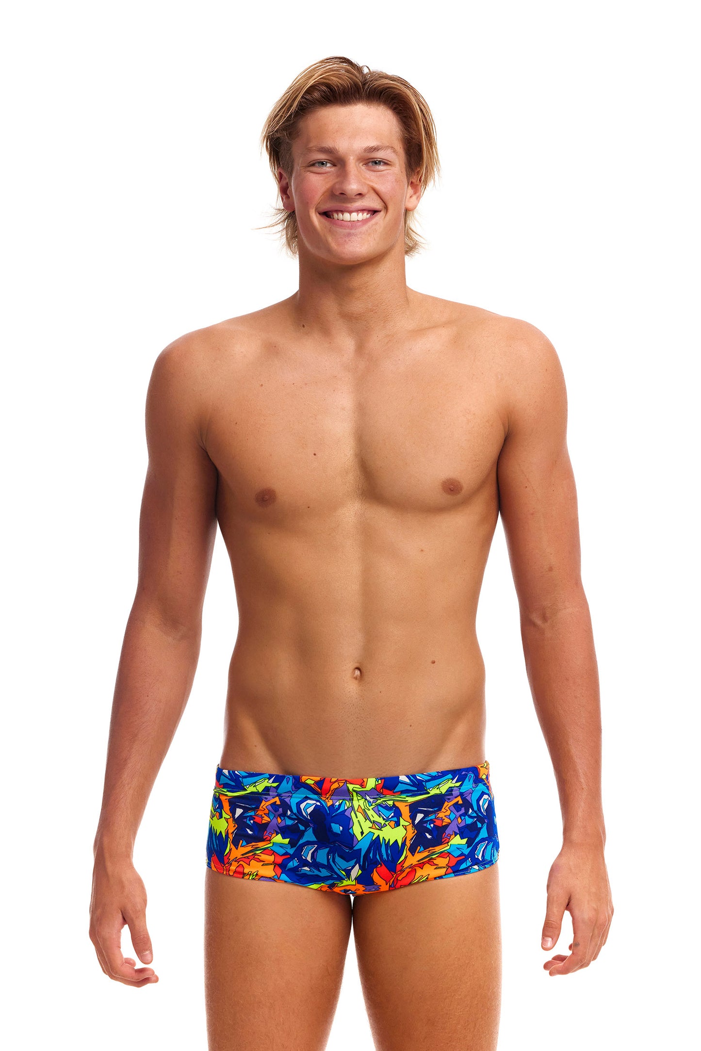 NEW! Funky Trunks Mens Eco Sidewinder Trunks Mixed Mess