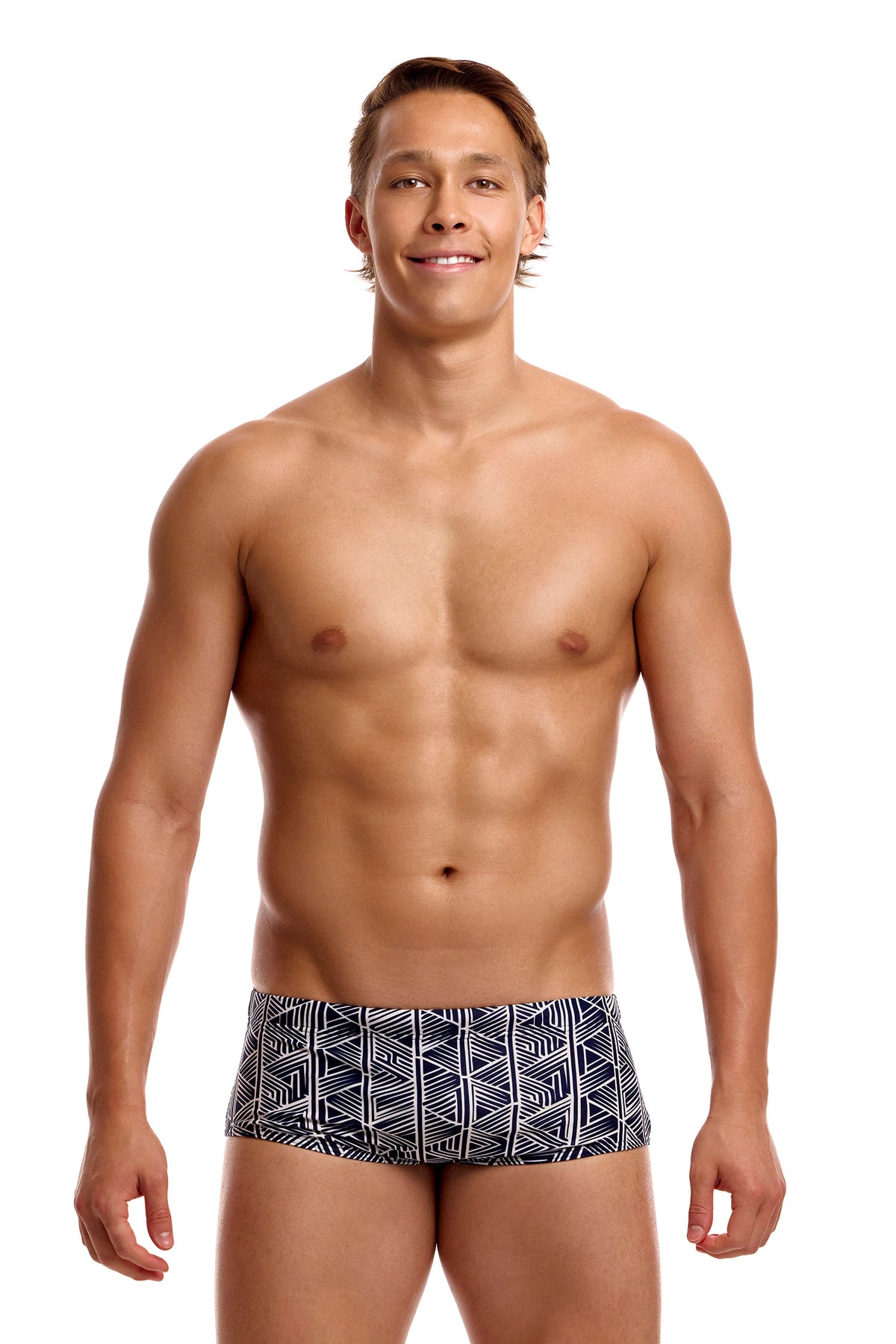 NEW! Funky Trunks Mens Sidewinder Trunks Stickler-Mens Sidewinder Trunks-[front view]
