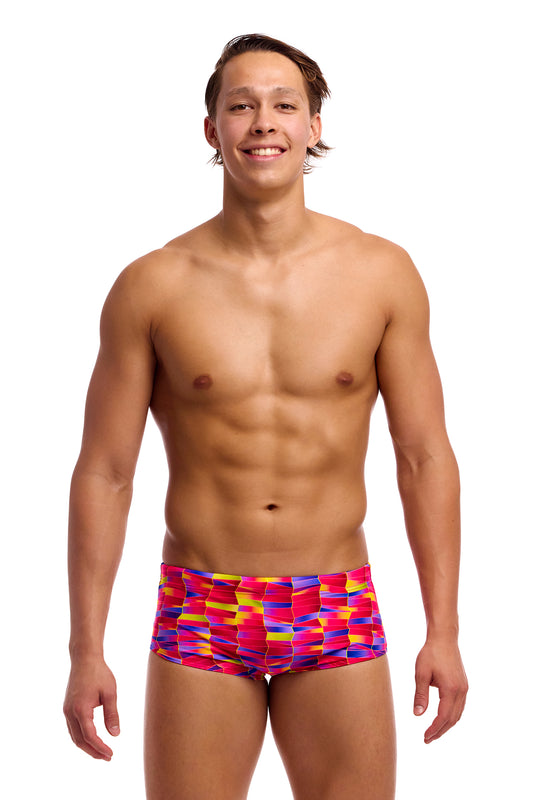 NEW! Funky Trunks Mens Sidewinder Trunks Wriggle Walls-front view
