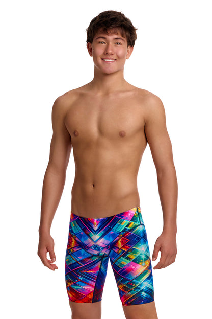 NEW! Funky Trunks Boys Fast Training Jammers Firefly Sparkle-Boys Training Jammers-[front view]