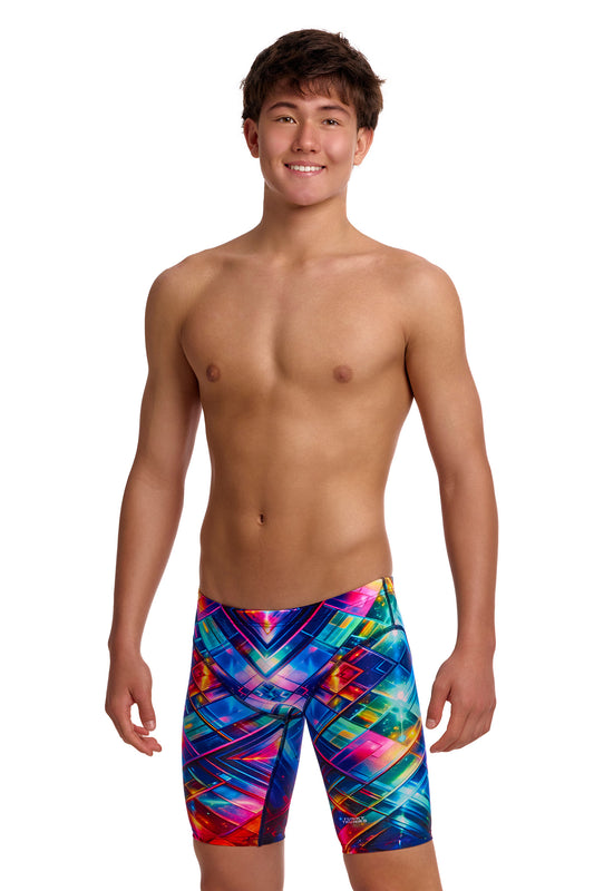 NEW! Funky Trunks Boys Fast Training Jammers Firefly Sparkle-Boys Training Jammers-[front view]