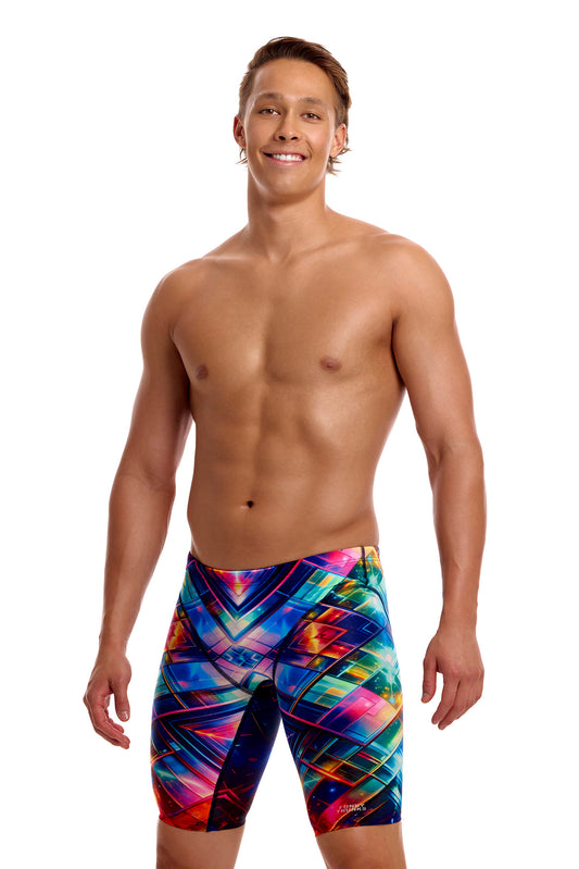 NEW! Funky Trunks Mens Fast Training Jammers Firefly Sparkle-Mens Training Jammers-[front view]
