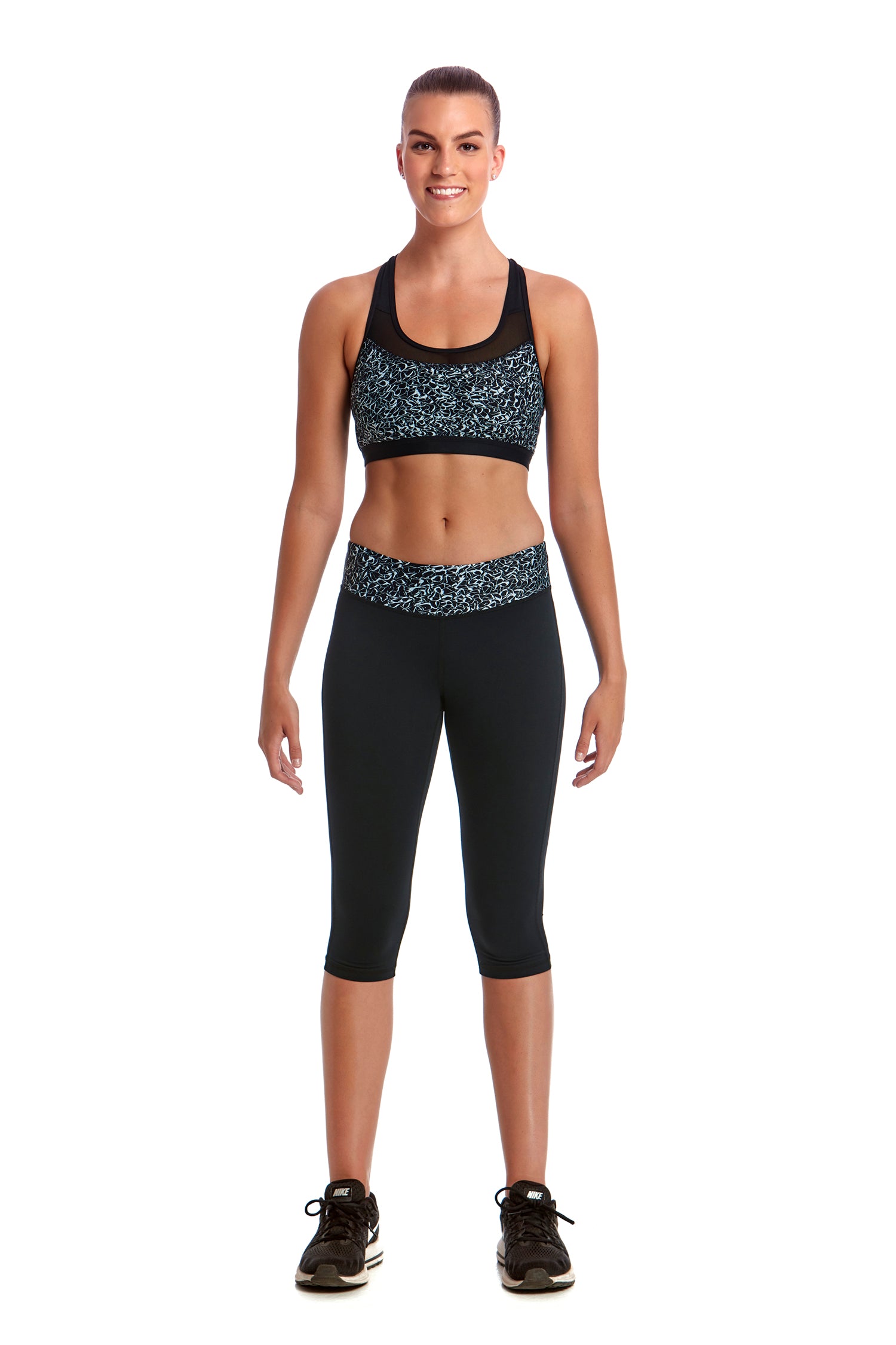 Funkita Fit Ladies Racerback Crop Top Swept Away-GB Swimwear