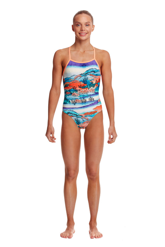 LAST ONE! Funkita Girls Strapped In One Piece Misty Mountain