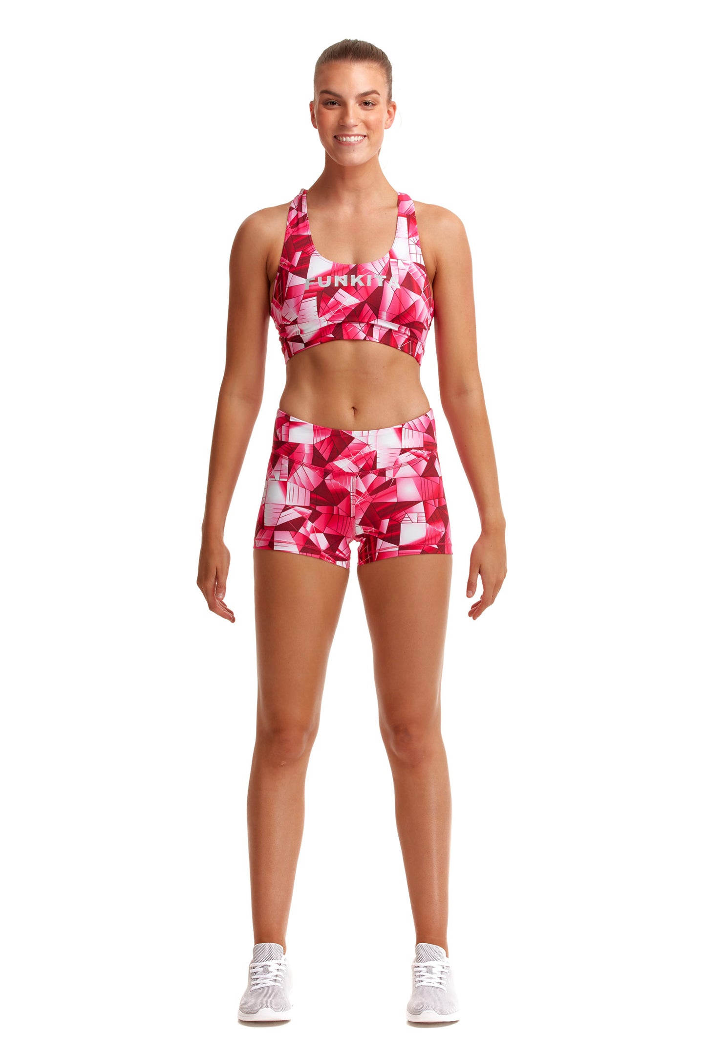 Funkita Fit Ladies X Fit Crop Top Pink Pane