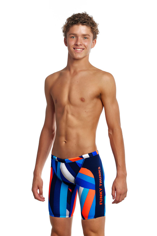 LAST ONE! Funky Trunks Boys Training Jammers Scaffolded