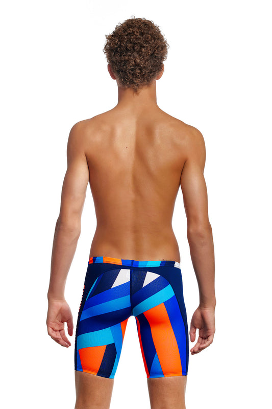 LAST ONE! Funky Trunks Boys Training Jammers Scaffolded