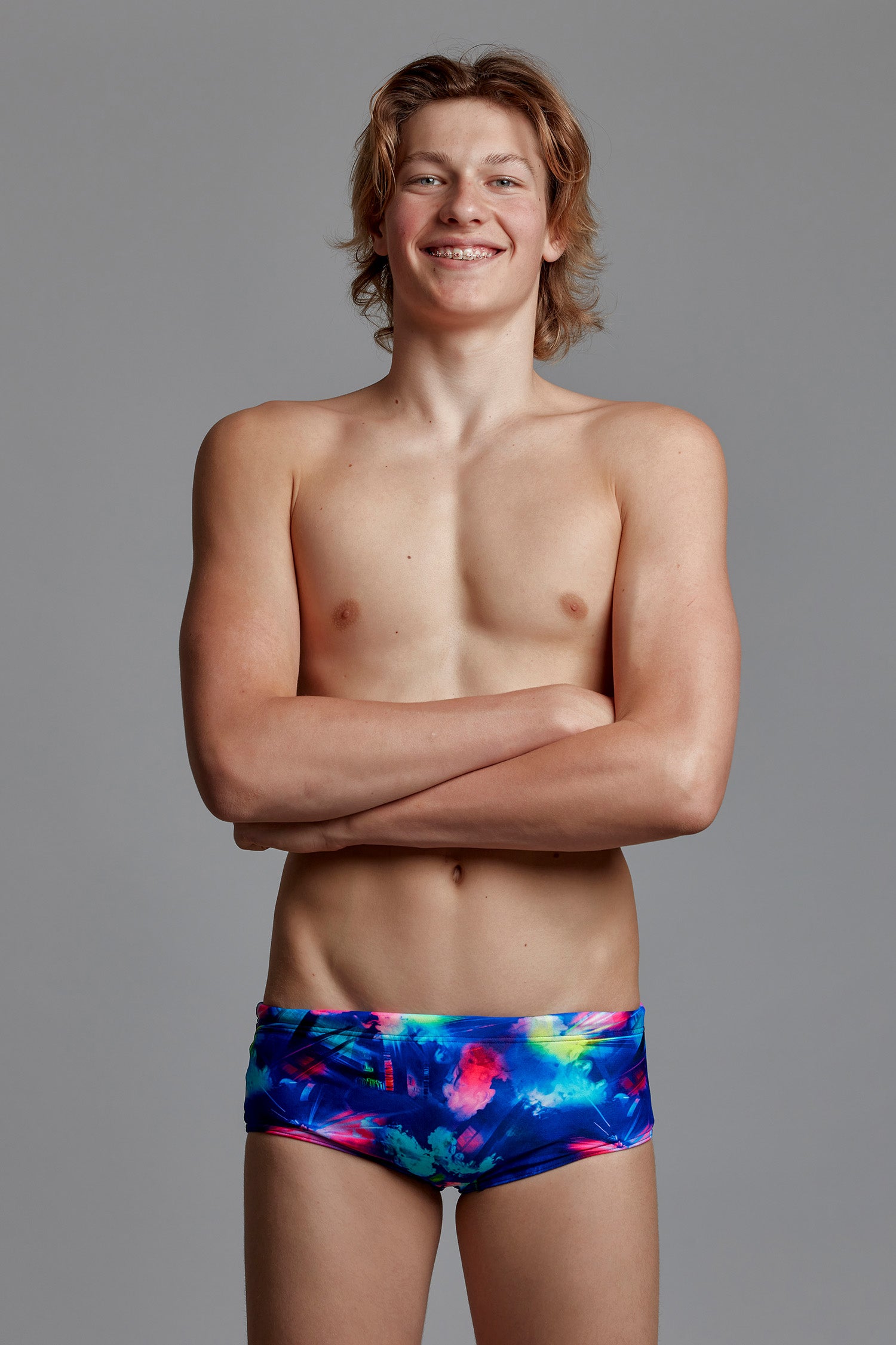 LAST ONE! Funky Trunks Boys Sidewinder Trunks Miami Beats-GB Swimwear